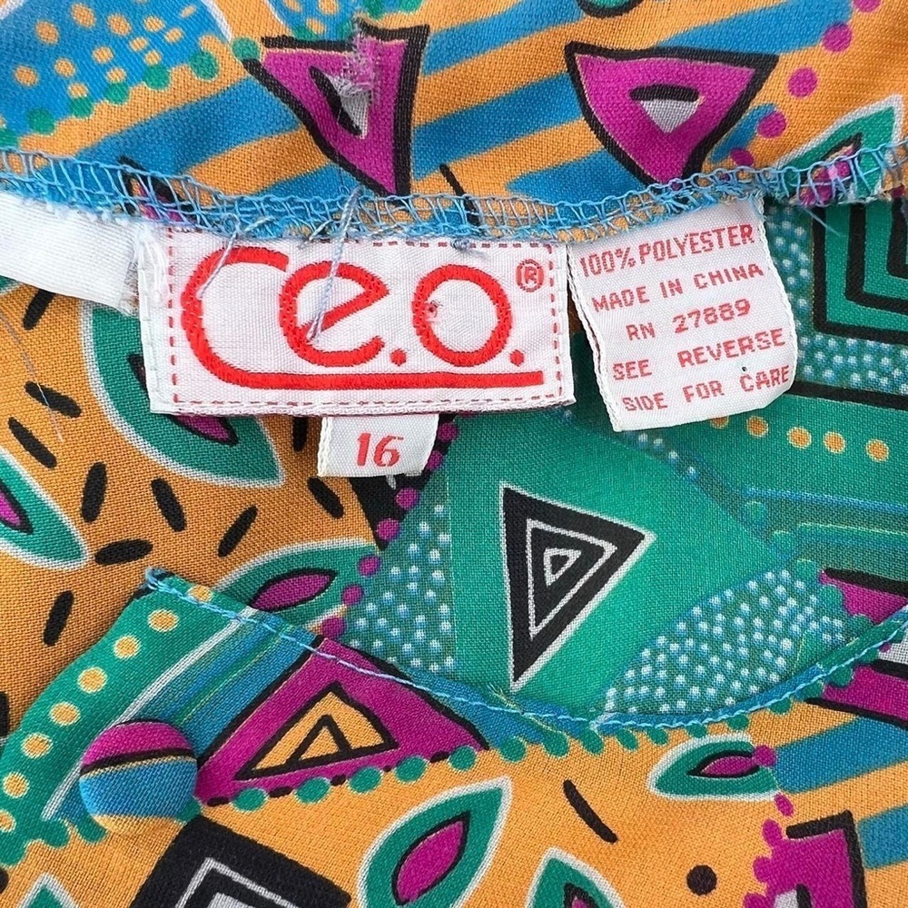 Vintage graphic print long sleeve button down - Picture 3 of 3